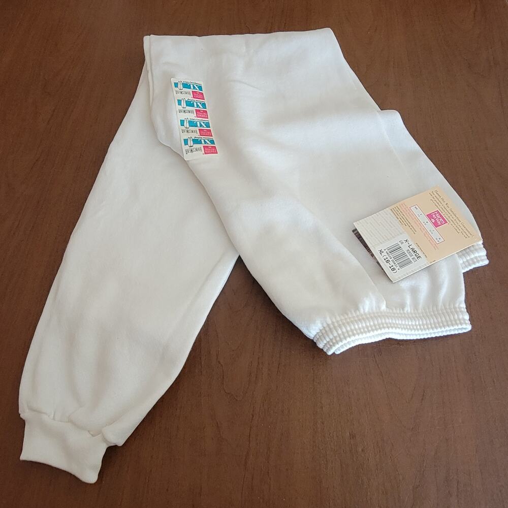 Vintage Hanes Her Way Jogger Sweatpants Women's Size XL 16-18 White New with tag